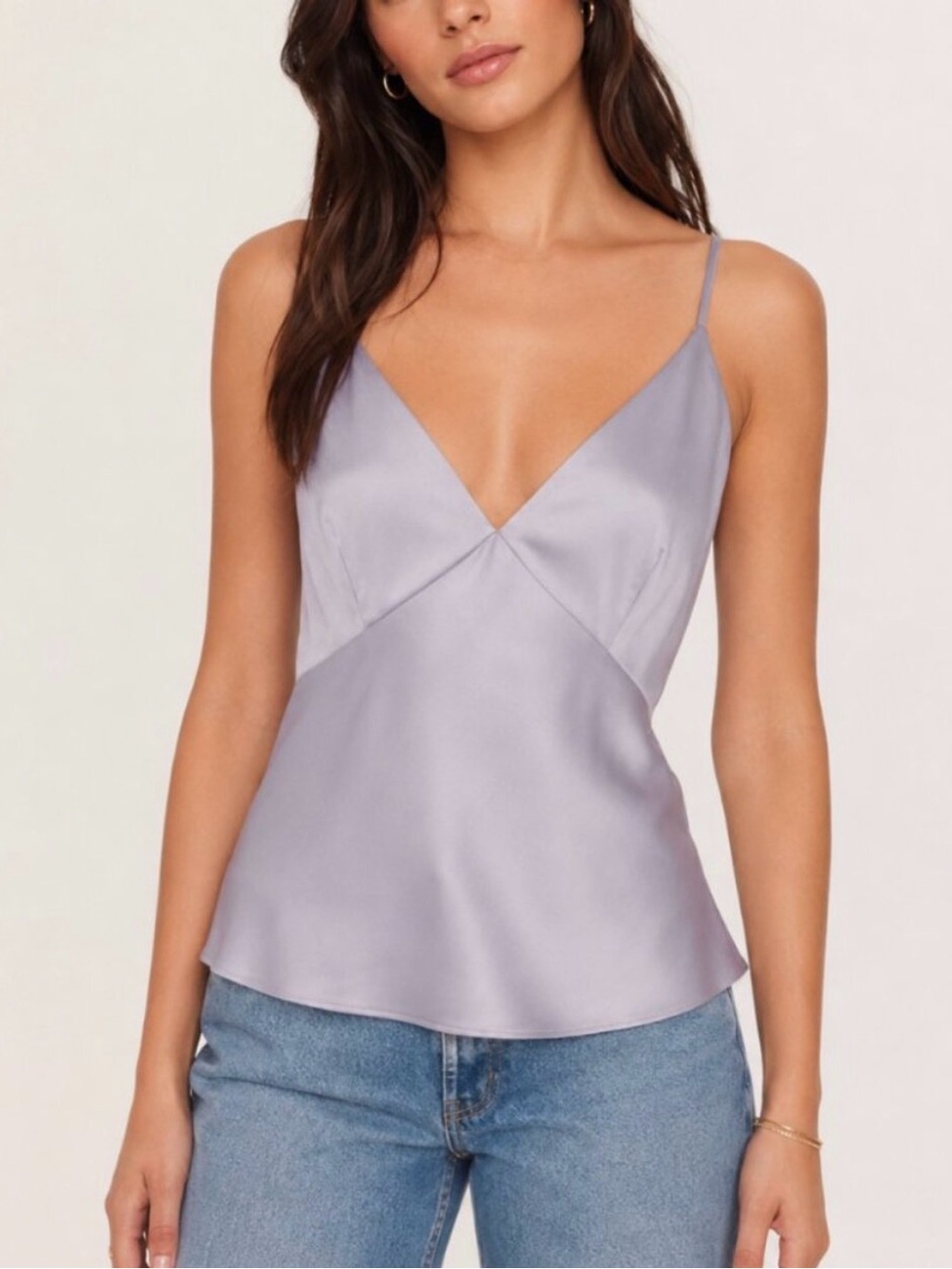 NWT Reformation Lavender Mickey Satin Top, V-Neck Cami